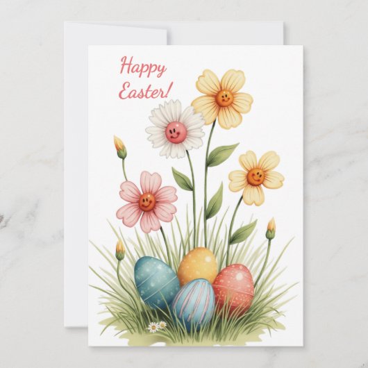 ソフトパステル色のイースターカード シーズンカード (正面)