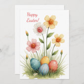 ソフトパステル色のイースターカード シーズンカード (正面/裏面)