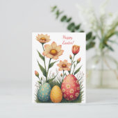 ソフトパステル色のイースターカード シーズンポストカード (スタンド正面)