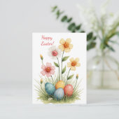 ソフトパステル色のイースターカード シーズンポストカード (スタンド正面)