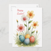 ソフトパステル色のイースターカード シーズンポストカード (正面/裏面)