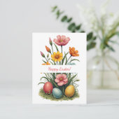 ソフトパステル色のイースターカード シーズンポストカード (スタンド正面)