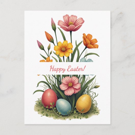 ソフトパステル色のイースターカード シーズンポストカード (正面)