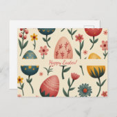 ソフトパステル色のイースターカード シーズンポストカード (正面/裏面)