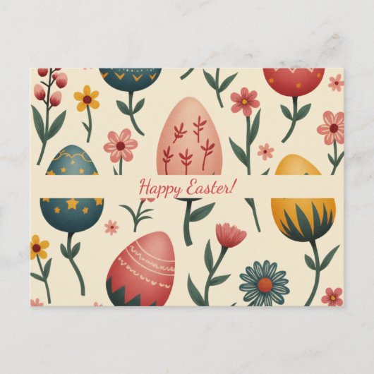 ソフトパステル色のイースターカード シーズンポストカード (正面)