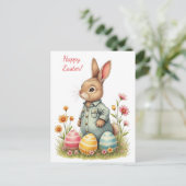 ソフトパステル色のイースターカード シーズンポストカード (スタンド正面)