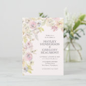 ソフトパステル花模様両面結婚型 招待状 (スタンド正面)