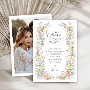 ソフトパステル華美春ガーデンフローラ結婚ズ サンキューカード