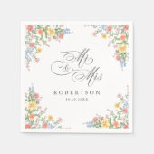 ソフトパステル華美春ガーデンフローラ結婚ズ スタンダードカクテルナプキン (正面)