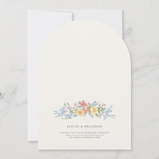 ソフトパステル華美春フローラアーチシック結婚ズ 招待状 (裏面)