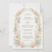 ソフトパステル華美春フローラアーチシック結婚ズ 招待状 (正面)