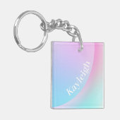 ソフトパステル虹のグラデーションシェイプ キーホルダー (正面左)