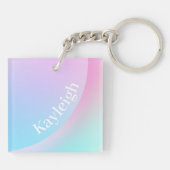 ソフトパステル虹のグラデーションシェイプ キーホルダー (裏面)