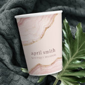 ソフトパステル赤面バラ金ゴールドアゲートマーブルテクスチャ 紙コップ