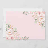 ソフトパステル赤面フラワーグリッター1stバースデーガール 招待状 (裏面)