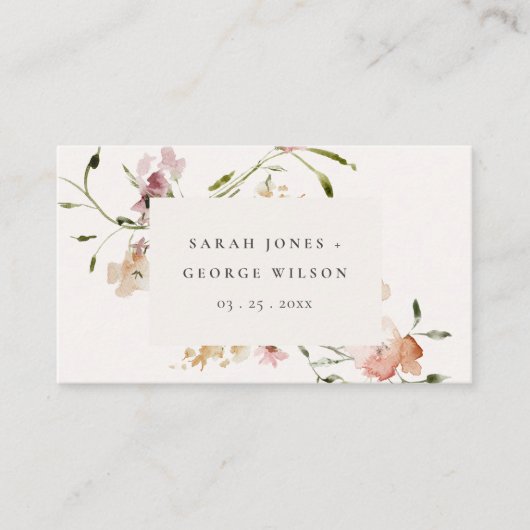 ソフトパステル赤面メドーウォーターフローラ結婚ズ エンクロージャーカード (正面)