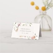 ソフトパステル赤面メドーウォーターフローラ結婚ズ プレイスカード (正面)
