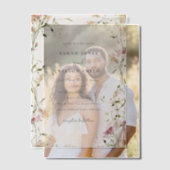 ソフトパステル赤面メドーウォーターフローラ結婚ズ ベラム紙招待状 (オフセット (カップル))