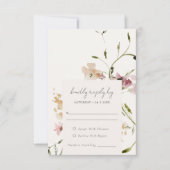 ソフトパステル赤面メドーウォーターフローラ結婚ズ 出欠カード (正面)