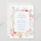 ソフトパステル開花ブライダルシャワー 招待状 (正面)
