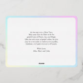 ソフトパステル2025風船ハッピーニューイヤー金ゴールド 箔シーズンカード (裏面)