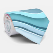 ソフトパステル3D抽象波線 ネクタイ (ロール)