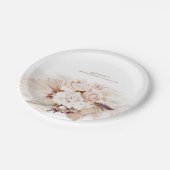 ソフトパステル パンパス グラスと花 ボーホー ペーパープレート (アングル)