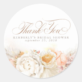 ソフトパステル フラワーパンパス 感謝 ラウンドシール