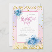 ソフトパステル/フローラ/紙吹雪/卒業 招待状 (正面)