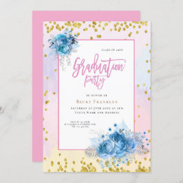 ソフトパステル/フローラ/紙吹雪/卒業 招待状