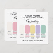 ソフトパステル レインボー ウェディング カラー パレット カード (正面/裏面)