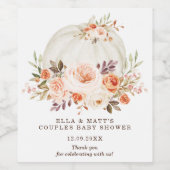 ソフトパステル 秋のカボチャ カップル ベビーシャワー お土産 ワインラベル (シングルラベル)