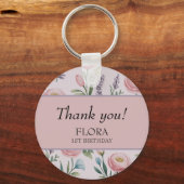 ソフトパパーソナライズされたステルフローラバラ&チューリップ キーホルダー (正面)