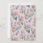 ソフトパパーソナライズされたステルフローラバラ&チューリップ 招待状 (裏面)