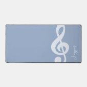 ソフトパモダンステルミニマルブルーミュージックシンボル名 デスクマット (正面)