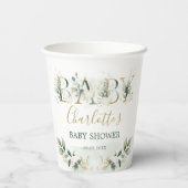 ソフトパンプキングリーンリー金ゴールドニュートラルベビーシャワー 紙コップ (裏面)