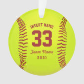 ソフトパーソナライズされたボールチーム オーナメント (正面)