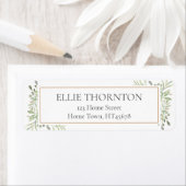 ソフトパーソナライズされた春葉差出人住所 ラベル (インサイチュ)