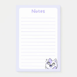 ソフトパープルかわいいチビ(小さくかわいく書いた感じ)キティキャットきらめくwith ポストイット