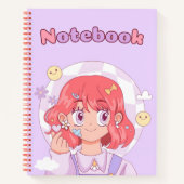 ソフトパープルかわいい女の子💜💗✨のために ノートブック (正面)