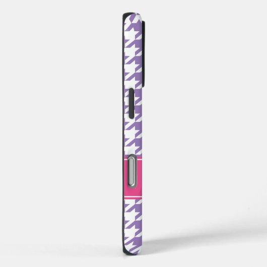 ソフトパープルとピンク千鳥格子のパーソナライズされた色 Case-Mate iPhoneケース (裏面 / 右)