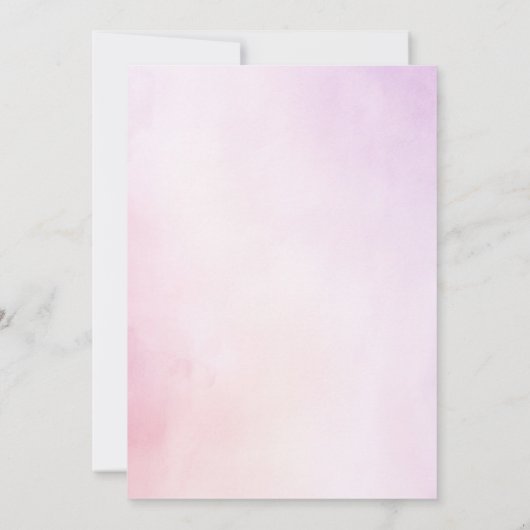 ソフトパープルと赤面の花エレガント誕生日 招待状 (裏面)