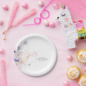 ソフトパープルと赤面花ミニマルエレガントリスト ペーパープレート