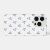 ソフトパープルのチューリップ柄ミニマルなスマホケース iPhoneケース (裏面横)