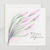 ソフトパープルのユリが誓いを新たに 10周年招待状 招待状 (正面/裏面)