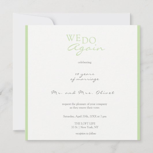 ソフトパープルのユリが誓いを新たに 10周年招待状 招待状 (裏面)