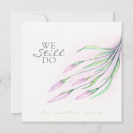 ソフトパープルのユリが25年間の誓いの更新を約束する招待状 招待状