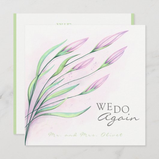 ソフトパープルのユリの誓い更新10周年招待状 招待状 (正面/裏面)