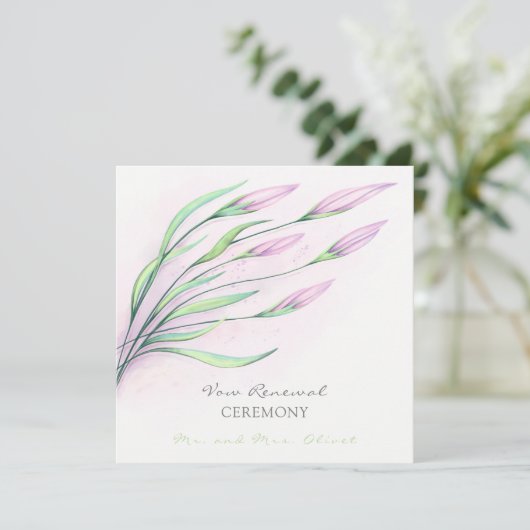 ソフトパープルのユリ 誓い更新招待状 招待状 (スタンド正面)