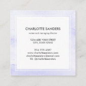 ソフトパープルの水彩の四角い名刺 スクエア名刺 (裏面)